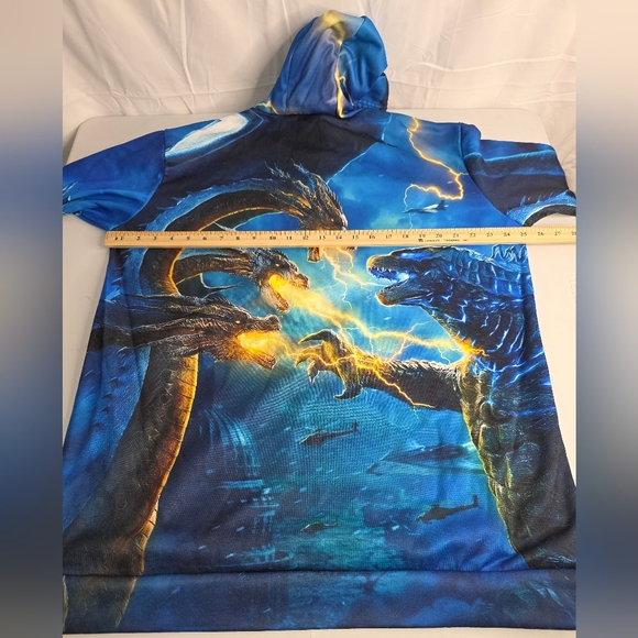 GODZILA Men's Graphic Hoodie Blue Size 3XL Ci-3224 - Picture 6 of 9